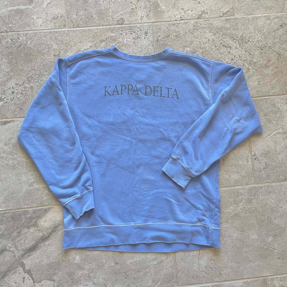 Kappa Delta Seaside Blue Comfort Colors Medium Sweatshirt